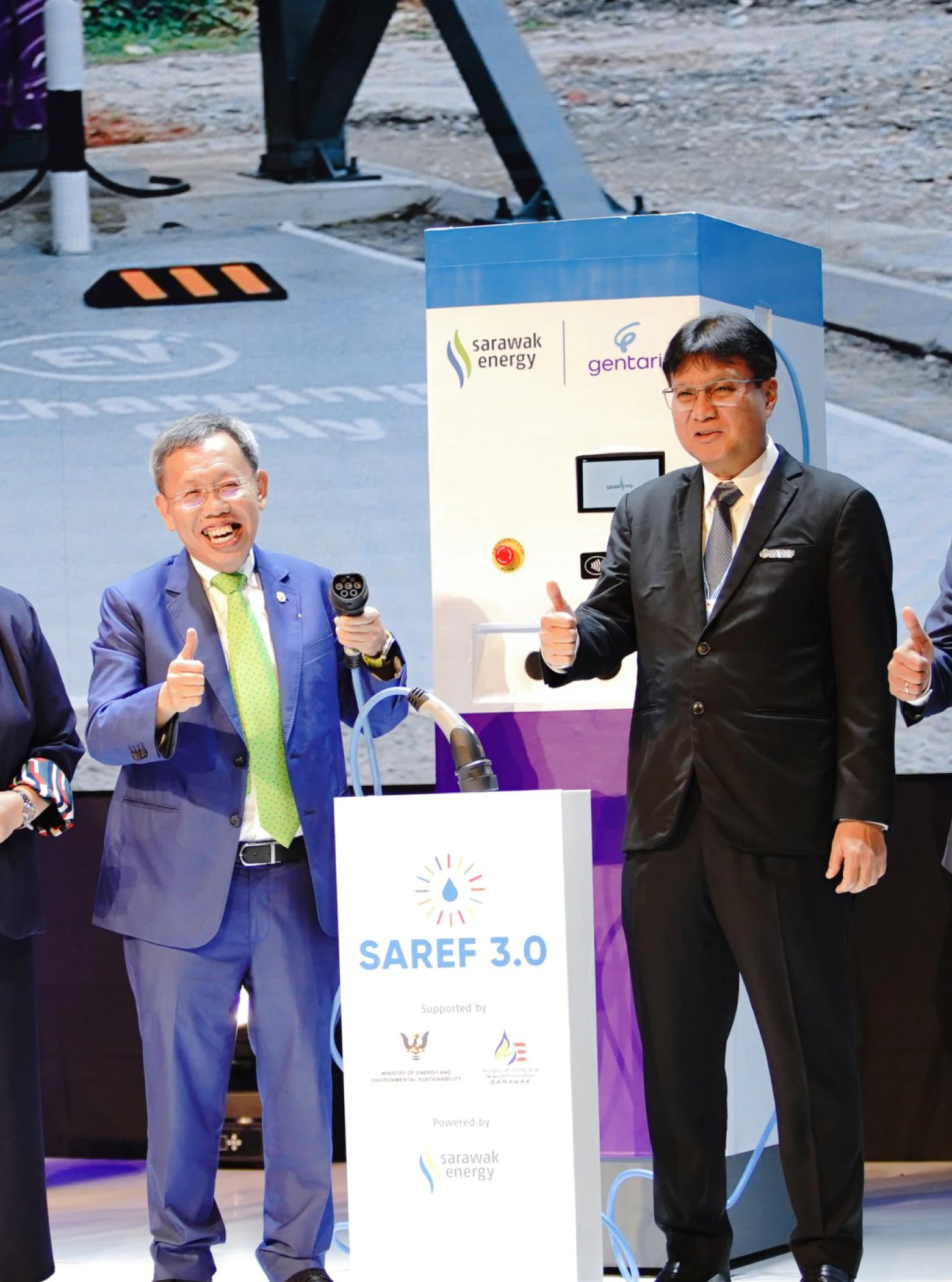 EV charging station at Kuching's ICOM Square, launched by Gentari and Sarawak Energy