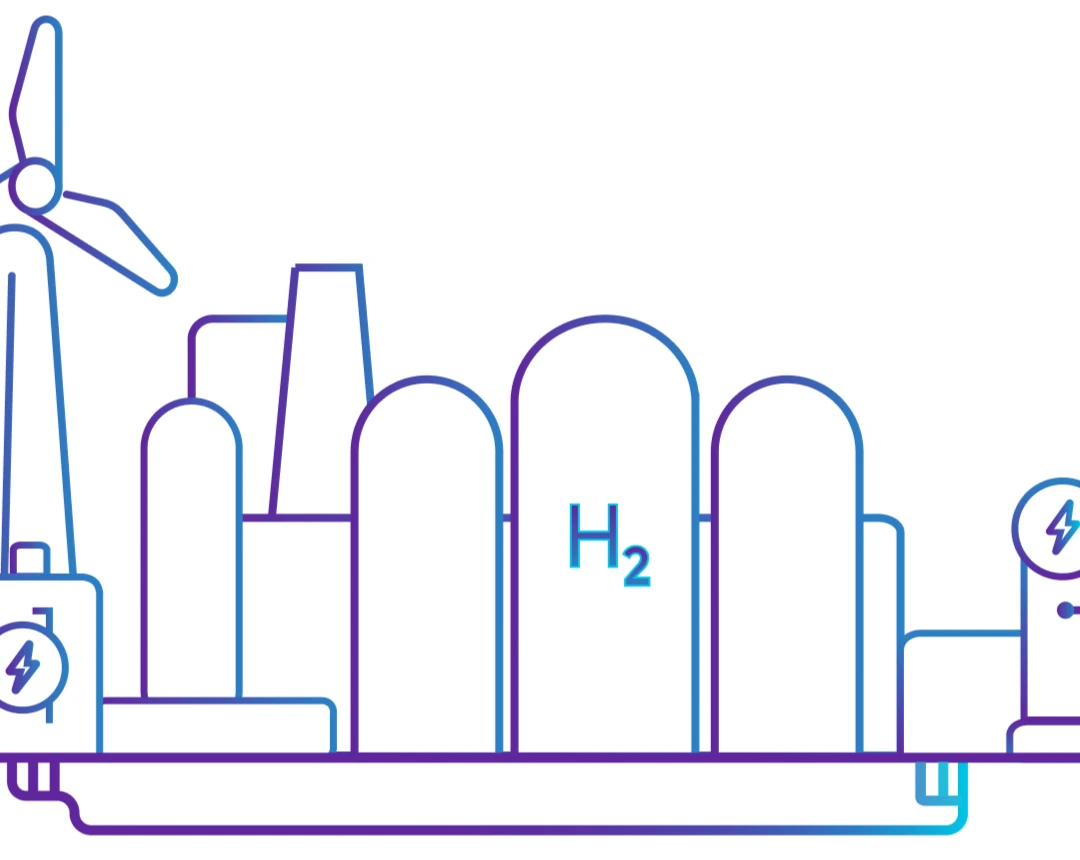 Illustration of a hydrogen tank for green energy storage