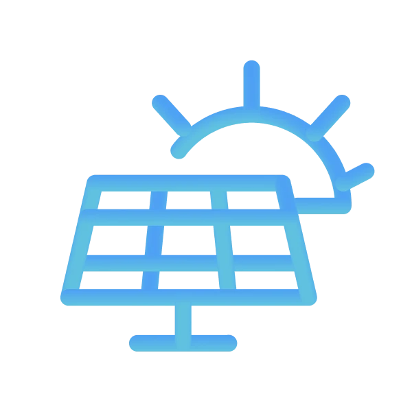 Solar Icon: Clean Energy Emblem with Sun & Panel for Gentari's Renewable Energy Mission